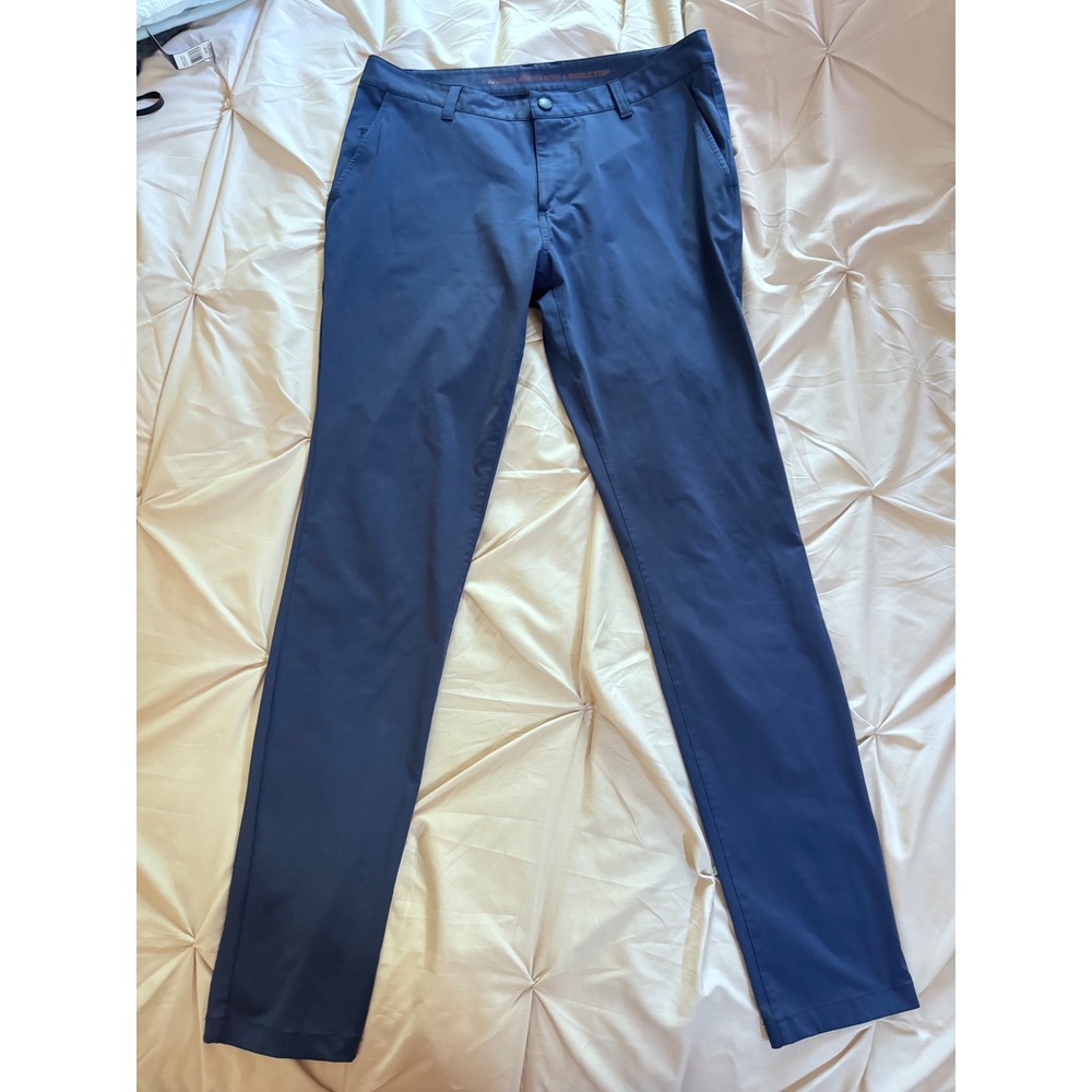 Rhone Commuter Pants Mens 33 Navy Blue Slim Fit Stretch Trousers